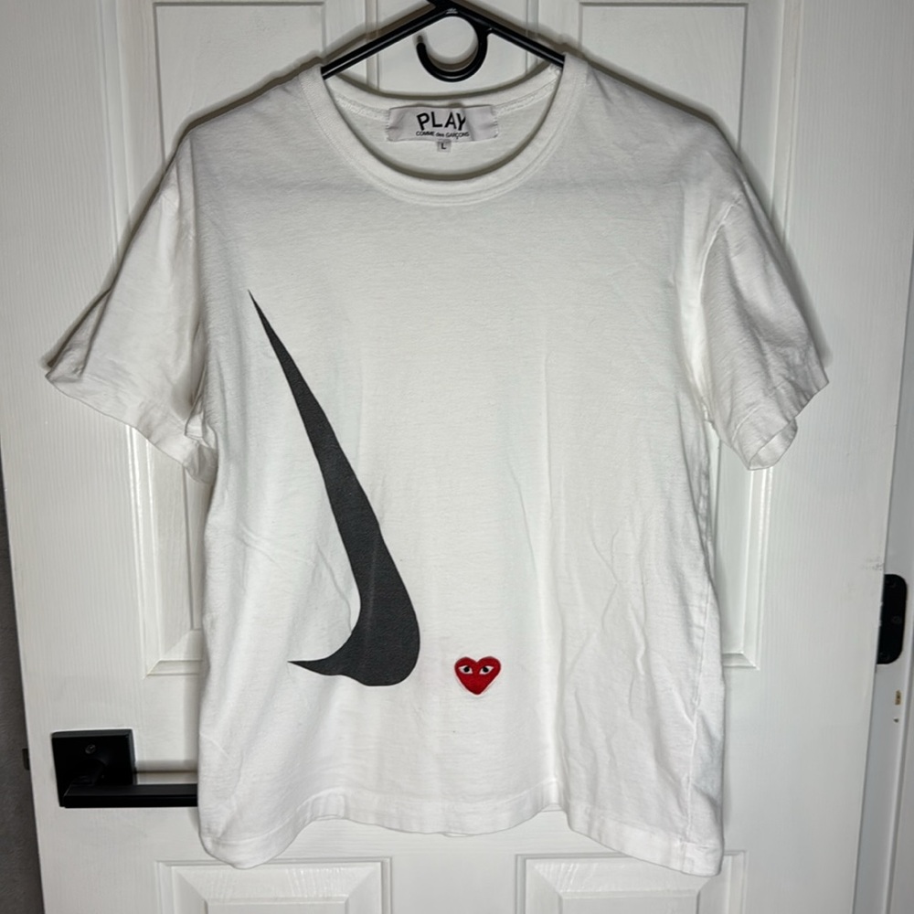 Nike x Comme des Garçons PLAY T-Shirt 'White' RARE, Large Men’s